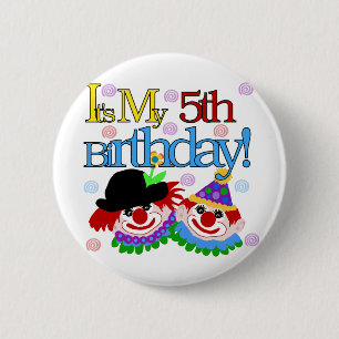 Alberne Clowns 5th Birthday Tshirts und Geschenke Button