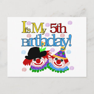 Alberne Clowns 5th Birthday Tshirts und Geschenke Postkarte