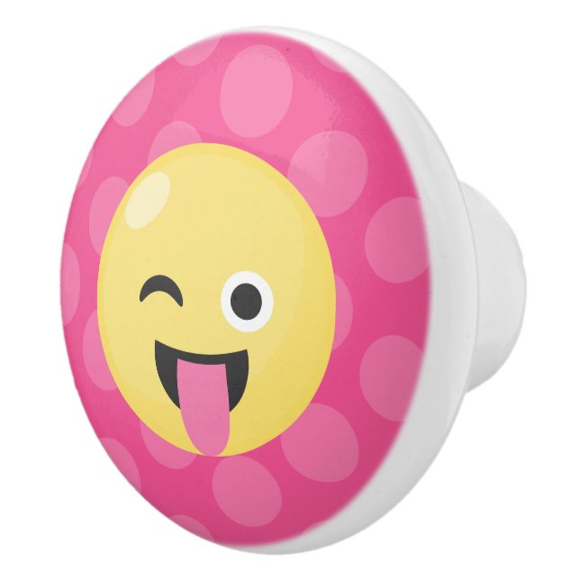 Alberne Emoji Polka-Punkte Keramikknauf (Rechts)