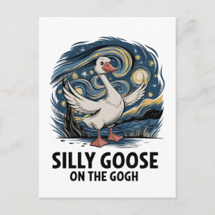 Alberne Gans auf dem Gogh Lustige Parodie Gänse Vo Postkarte