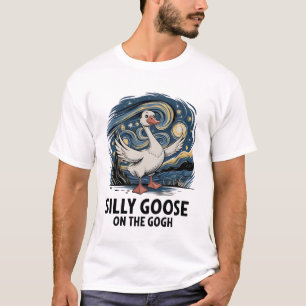 Alberne Gans auf dem Gogh Lustige Parodie Gänse Vo T-Shirt