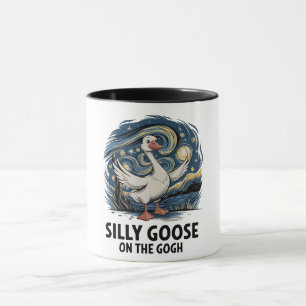 Alberne Gans auf dem Gogh Lustige Parodie Gänse Vo Tasse