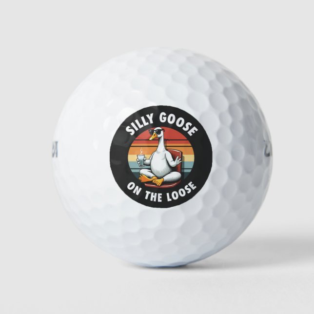 Alberne Gans auf der Lose Meditation Yoga Retro Golfball (Vorderseite)
