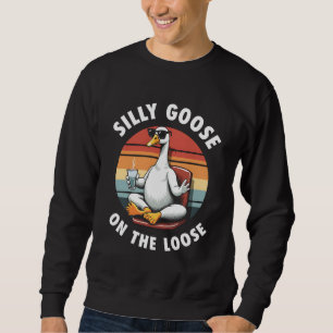 Alberne Gans auf der Lose Meditation Yoga Retro Sweatshirt