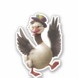 alberne Gans auf der losen zeichnend, Albernen Gan Aufkleber