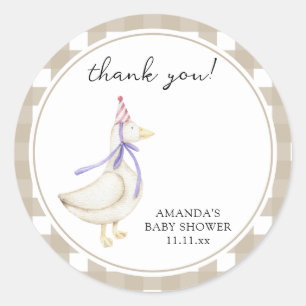 Alberne Gans-Baby-Party Runder Aufkleber