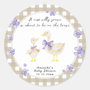 Alberne Gans-Baby-Party Runder Aufkleber