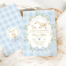 Alberne Gans Blaue Gingham Baby Jungen Dusche