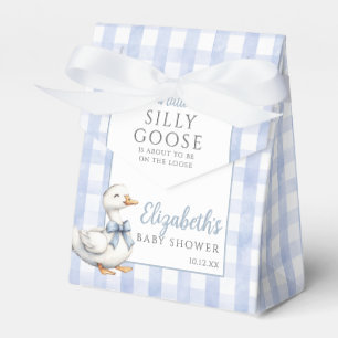 Alberne Gans Blaue Gingham-Baby-Party Geschenkschachtel