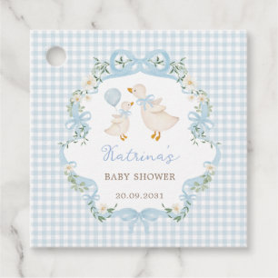 Alberne Gans Blaue Schleife Florale Jungen-Baby-Pa Geschenkanhänger