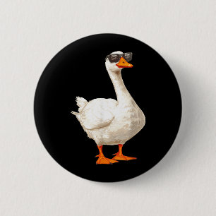 Alberne Gans-Ente mit Sonnenbrille Lustiges Grafik Button