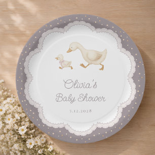 Alberne Gans geschlechtsneutrale Babyparty Pappteller