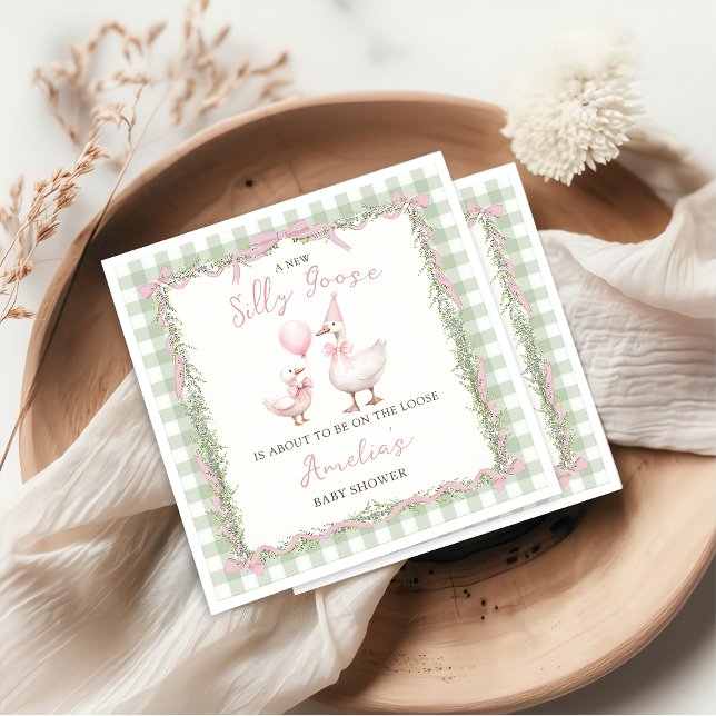 Alberne Gans-Gingham-Ente-Baby-Party Serviette (Von Creator hochgeladen)