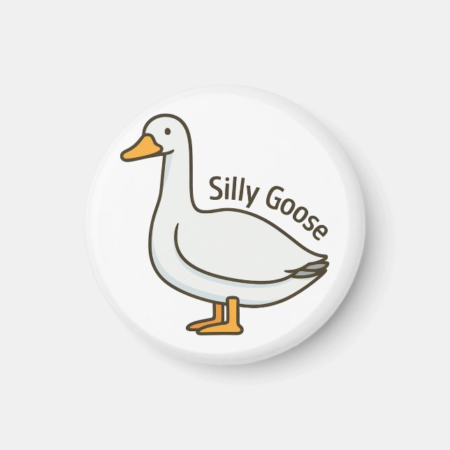 Alberne Gans Lustige Cartoon-Gans Magnet (Vorne)