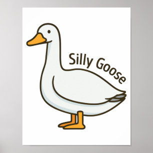 Alberne Gans Lustige Cartoon-Gans Poster