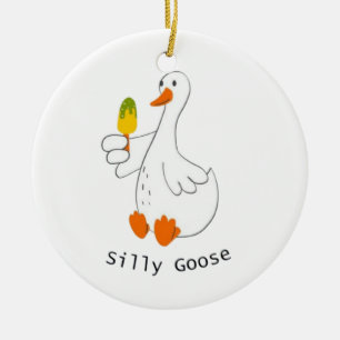 Alberne Gans, Lustige Gans, Gansliebhaber Keramik Ornament