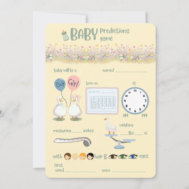 Alberne Gans / Mutter Gans Babyshower-Spiel (Vorderseite)