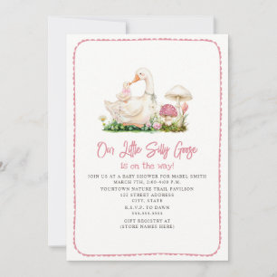 Alberne Gans Pilz Mama Rosa Florales Babyshower Einladung