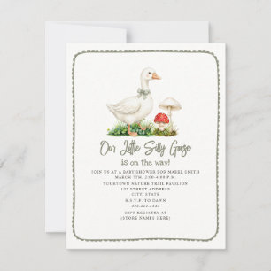 Alberne Gans Pilz Salbei Grün Baby Shower Einladung