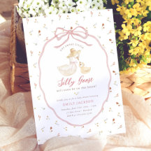 Alberne Gans Rosa Schleife Wildblumen-Baby-Party-E