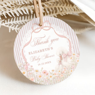 Alberne Gans Spitze Wildblume Rosa Babyparty Geschenkanhänger