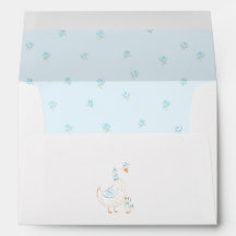 Alberne Gans Süße Elegante Blaue Florale Babyparty