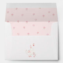 Alberne Gans Süße Elegante Rosa Florale Babyparty