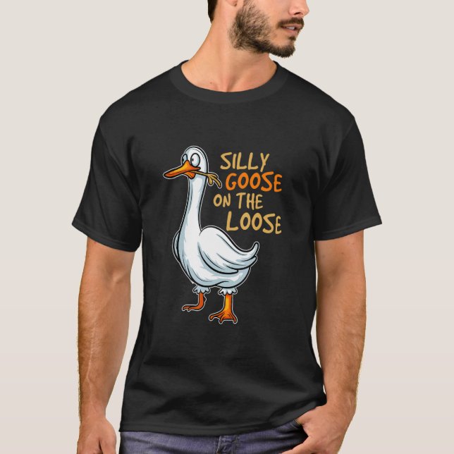 Alberne Gans von Bird Animal Hunter Enck auf Loose T-Shirt (Vorderseite)