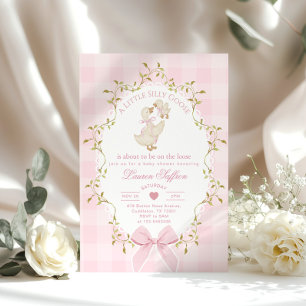 Alberne Gans Whimsical Rosa Schleife Babyparty Einladung