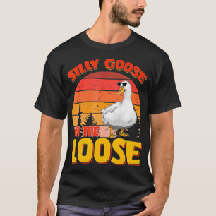 Alberne Gänse auf den losen sonnigen Puns Retro G T-Shirt