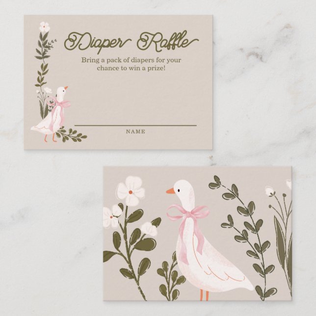 Alberne Gänse-Babydusche-Windelwaschkarten Begleitkarte (Vorne/Hinten)