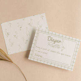 Alberne Gänse Gezeichnet neutraler Windelknipel Begleitkarte