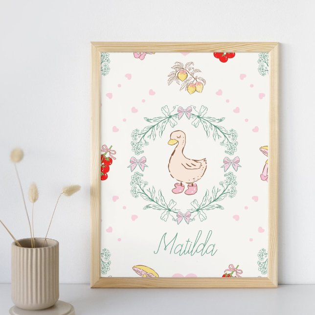 Alberne Gänse Thema Niedlich Gänse Rosa Custom Poster (Von Creator hochgeladen)