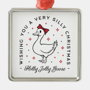 Alberne Gänse Weihnachten wünscht Preppy Coquette Ornament Aus Metall