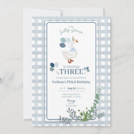 Alberne Gänse zum Geburtstag jedes Alters Blaue Ei Einladung