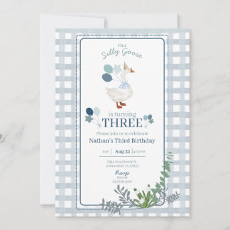 Alberne Gänse zum Geburtstag jedes Alters Blaue Ei Einladung