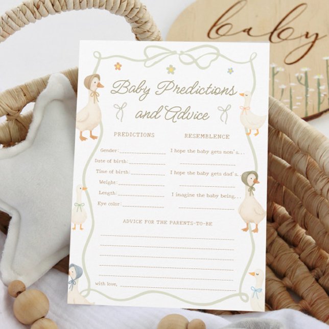 Alberne GänseBaby Shower Baby Predictions Game Car Einladung (Von Creator hochgeladen)