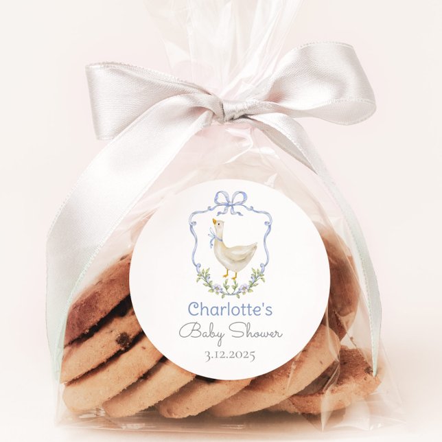 Alberne Gänseblauer Bug Babydusche Danke Runder Aufkleber (Von Creator hochgeladen)