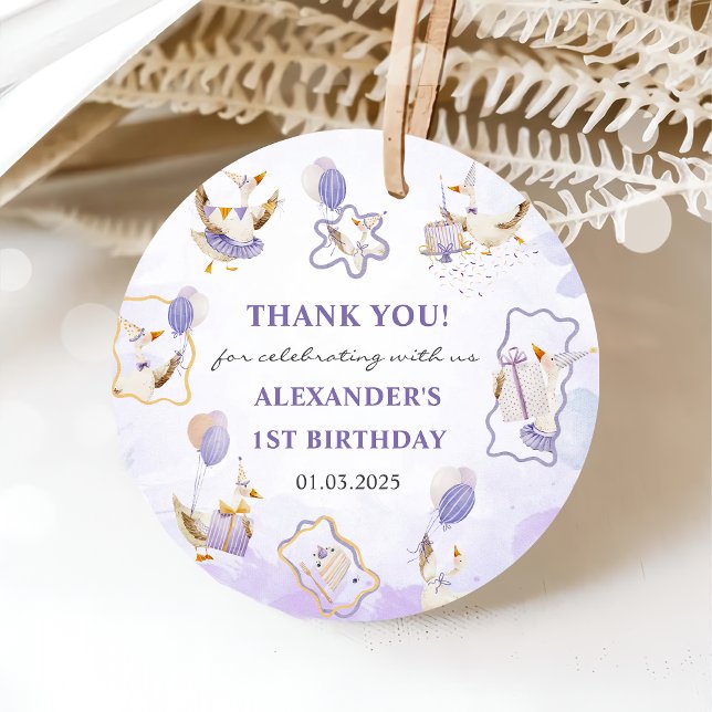 Alberne GänseGeburtstagspartei Geschenkanhänger (Von Creator hochgeladen)