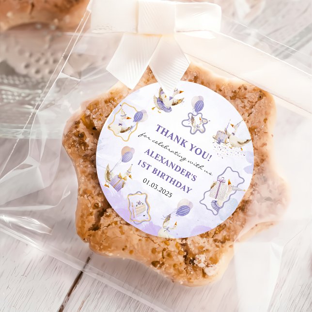 Alberne GänseGeburtstagspartei Runder Aufkleber (Von Creator hochgeladen)