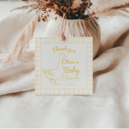 Alberne Gänsehandschuh, neutrale, lustige Babydusc Geschenkanhänger