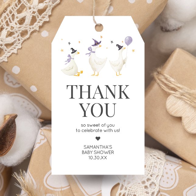 Alberne Gänsehinderdusche - Begrüßungstags Geschenkanhänger (Halloween Little Silly Goose Baby Shower Favor Tags)