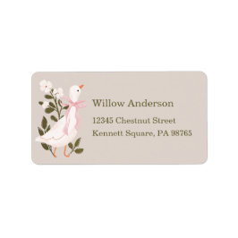 Alberne Gänserosa-Bow-Girl-Rücksendeadressen-Aufkl Adressaufkleber