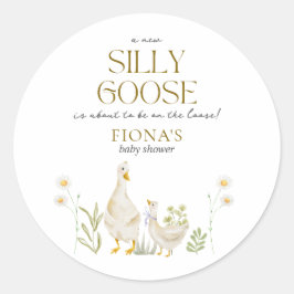 Alberne Gänsewasserfarbe Neutrale Babydusche Runder Aufkleber