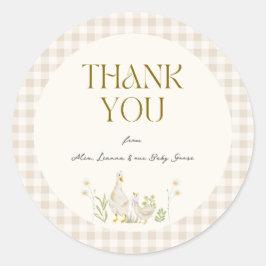 Alberne Gänsewasserfarbe Neutrale Babydusche Runder Aufkleber