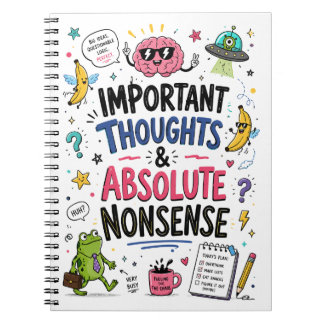 Alberne Gedanken Lustiges Doodle-Notizbuch Notizblock