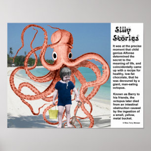 Alberne Geschichten: menschlich fressender Oktopus Poster