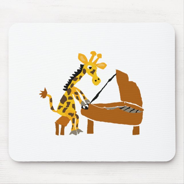 Alberne Giraffe, die das Klavier spielt Mousepad (Vorne)