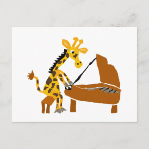 Alberne Giraffe Klavierspielen Postkarte