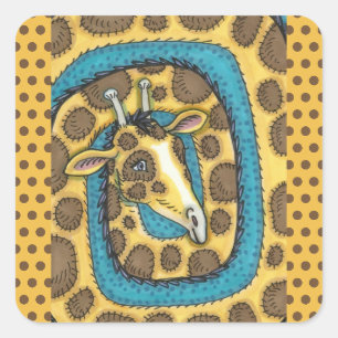 ALBERNE GIRAFFE LANGER HALS UND FLECKEN, LUSTIGE V QUADRATISCHER AUFKLEBER